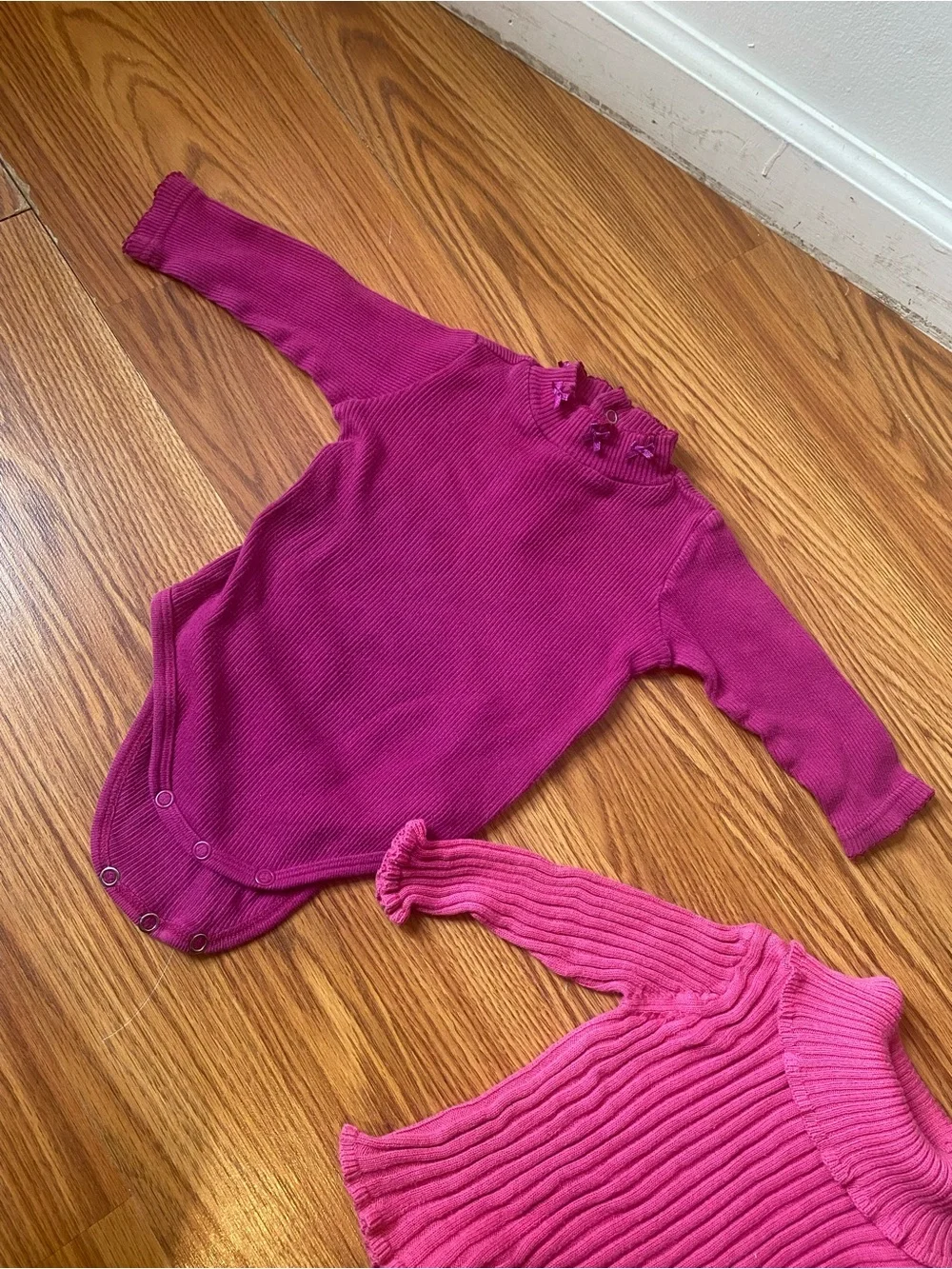 Y2K Girls' Pink Ribbed Turtleneck Sweater and Onesie Top - Kids